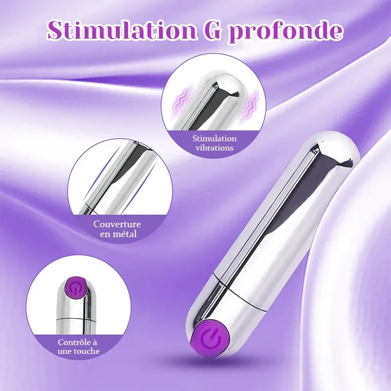 Bullet Vibrator Argent Rechargeable