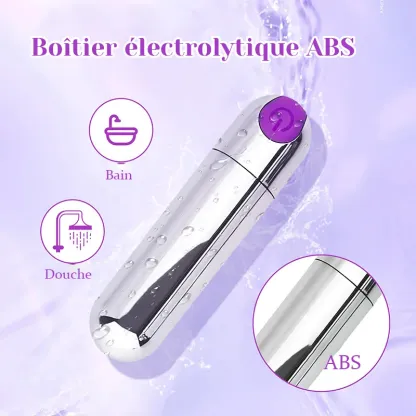 Bullet Vibrator Argent Rechargeable