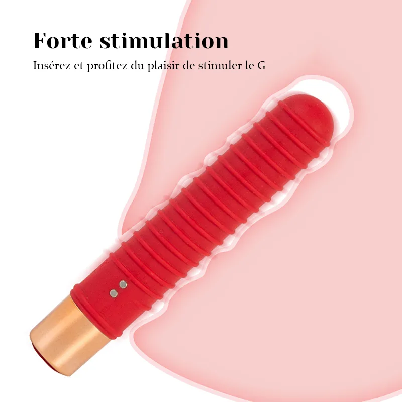 Bullet Vibrator Rouge À Lèvres Fileté Rechargeable À 7 Vibrations