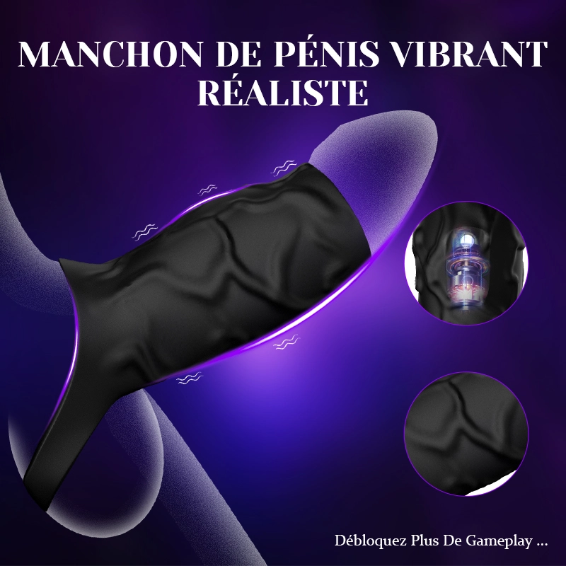 Cockring 10 Vibration avec Manchon Pénien