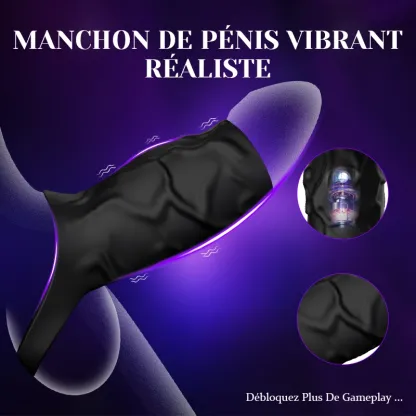 Cockring 10 Vibration avec Manchon Pénien