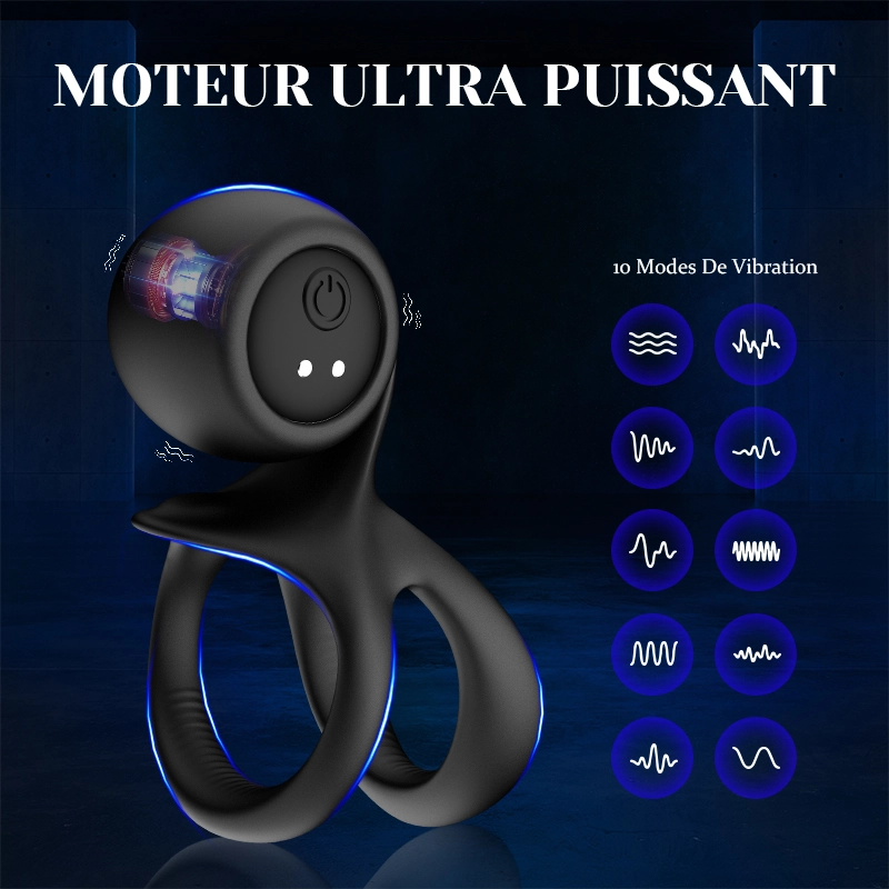Cockring 10 Vibration pour Jouet Sexuel Solo & Couple