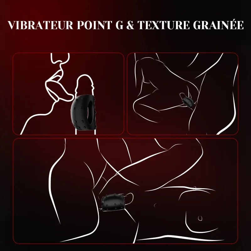 Cockring Portable avec Manchon Vibrant à 10 Vitesses