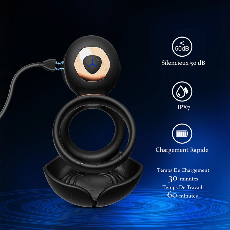 Cockring 3 en 1 Stimulateur Pénis, Testicules et Clitoris