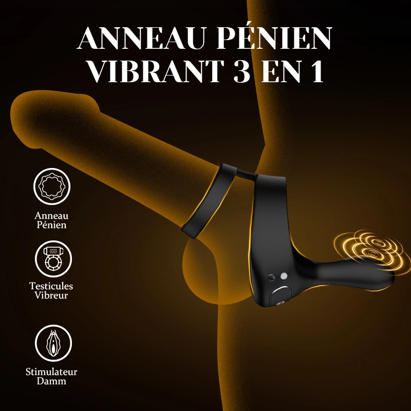 Cockring Vibreur Testicules & Périnée Télécommande Sans Fil