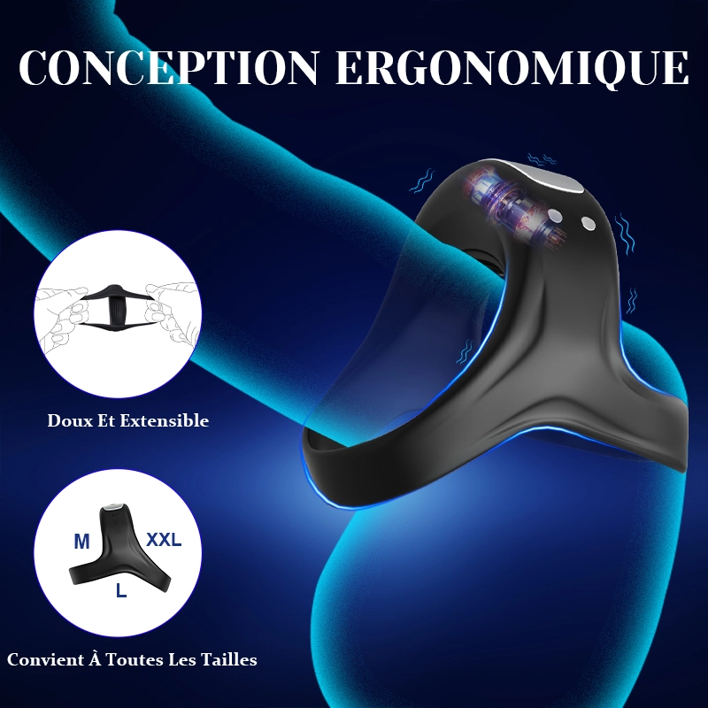 Cockring Double 10 Vibrations 100% Étanche