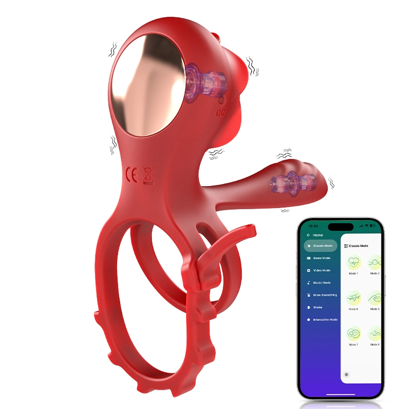 Cockring Rose à Double Moteur 10 Vibration pour Couples