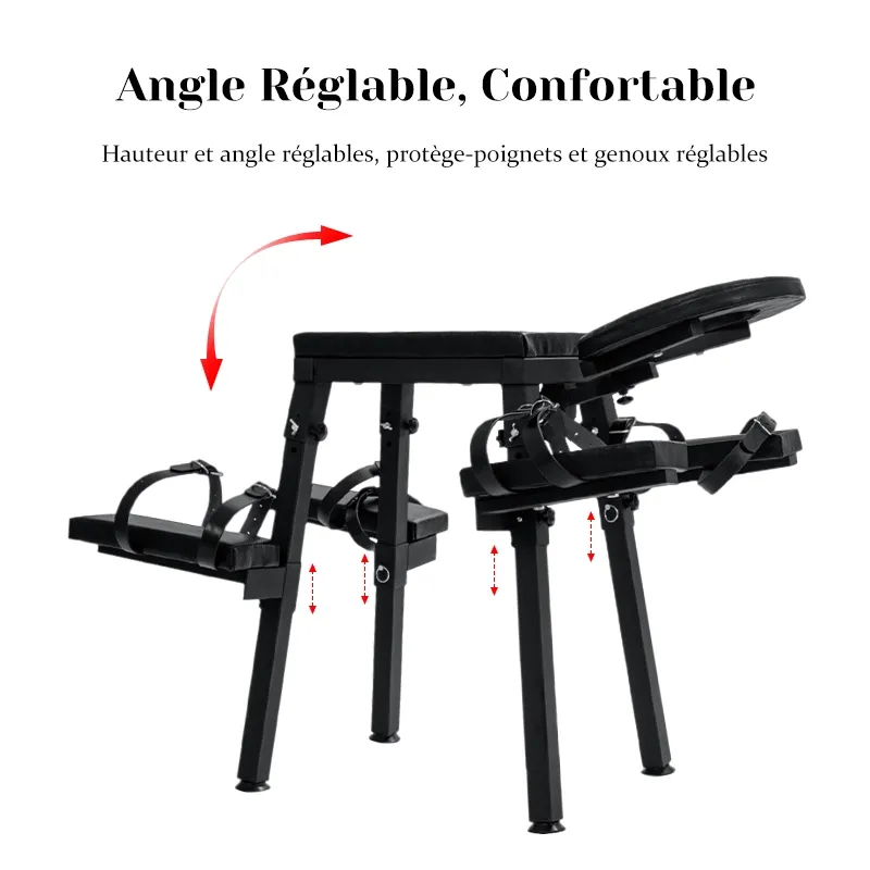 Fauteuil Tantra Extrême avec Réglage et Menottes de Poignet de Contrainte