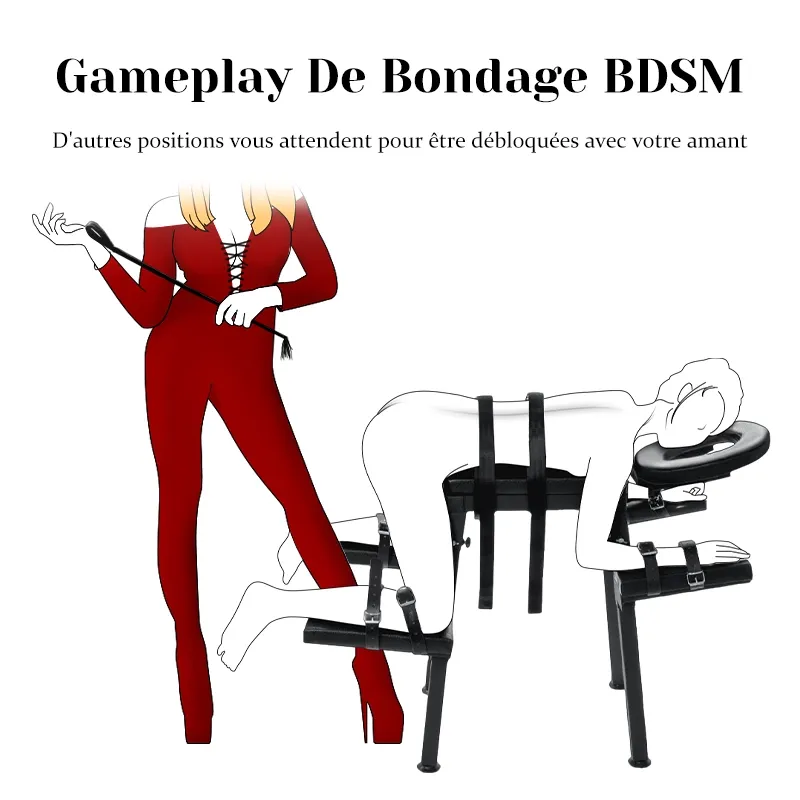 Fauteuil Tantra Extrême avec Réglage et Menottes de Poignet de Contrainte