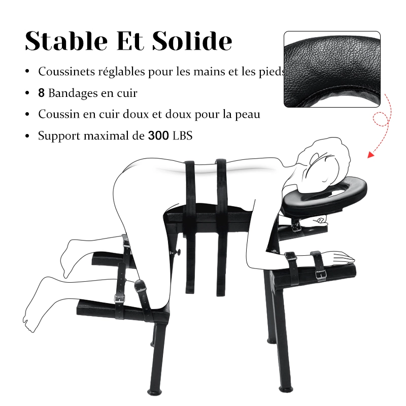 Fauteuil Tantra Extrême avec Réglage et Menottes de Poignet de Contrainte