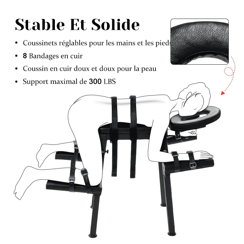 Fauteuil Tantra Extrême avec Réglage et Menottes de Poignet de Contrainte