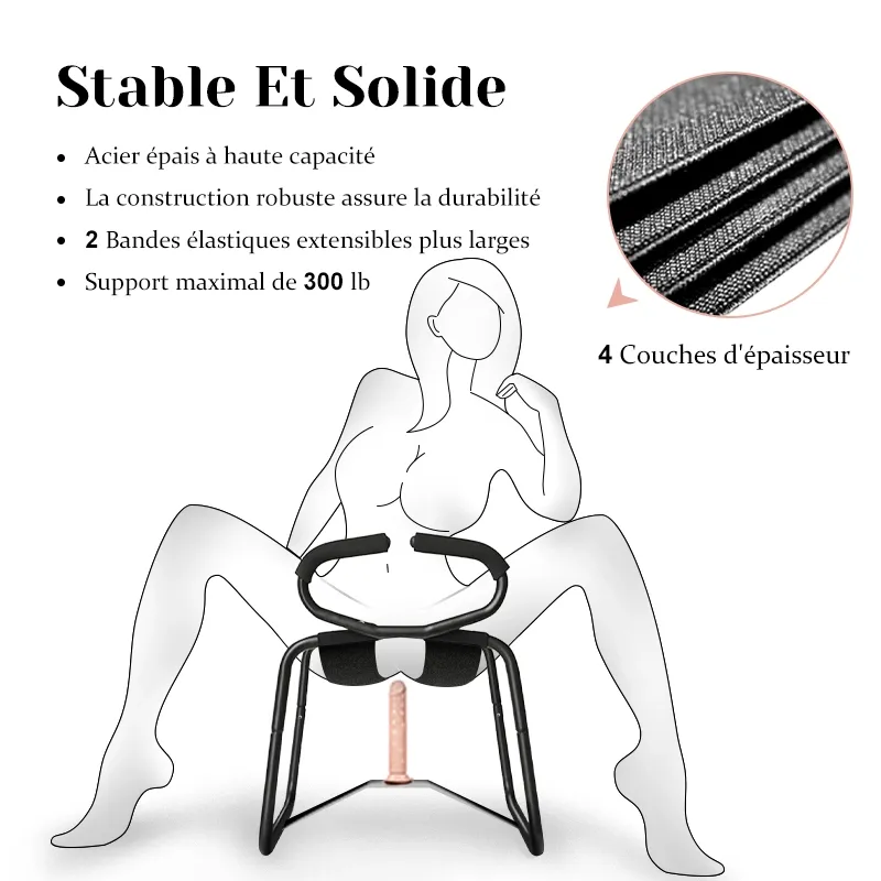 Fauteuil Tantra avec Accoudoirs et Godemichet de 20 cm