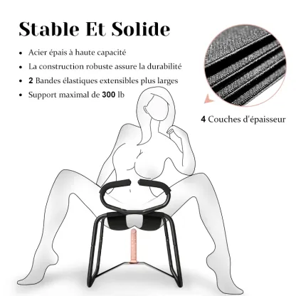 Fauteuil Tantra avec Accoudoirs et Godemichet de 20 cm