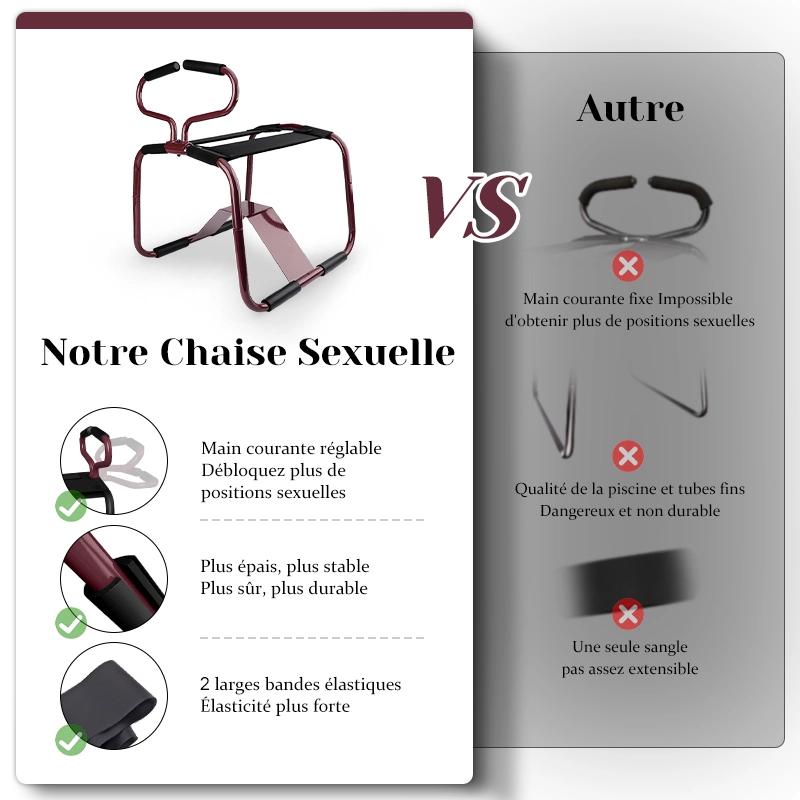 Fauteuil Tantra Multifonctionnel avec Accoudoirs pour Amélioration des Positions