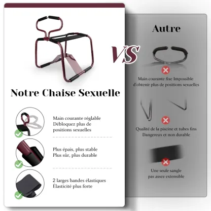 Fauteuil Tantra Multifonctionnel avec Accoudoirs pour Amélioration des Positions