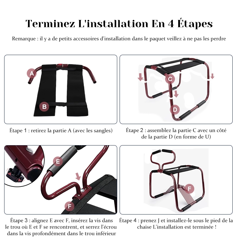Fauteuil Tantra Multifonctionnel avec Accoudoirs pour Amélioration des Positions