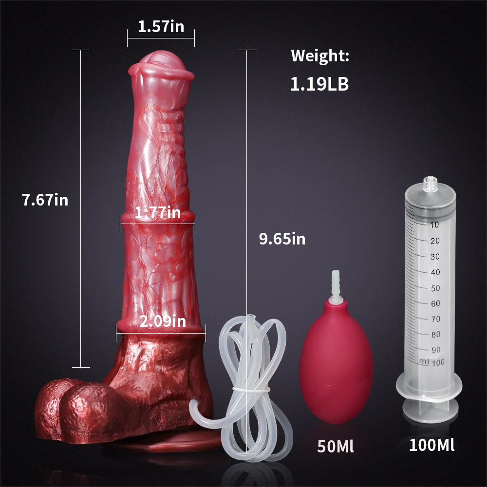 Gode ​​Cheval éjaculation Silicone 24,5 cm