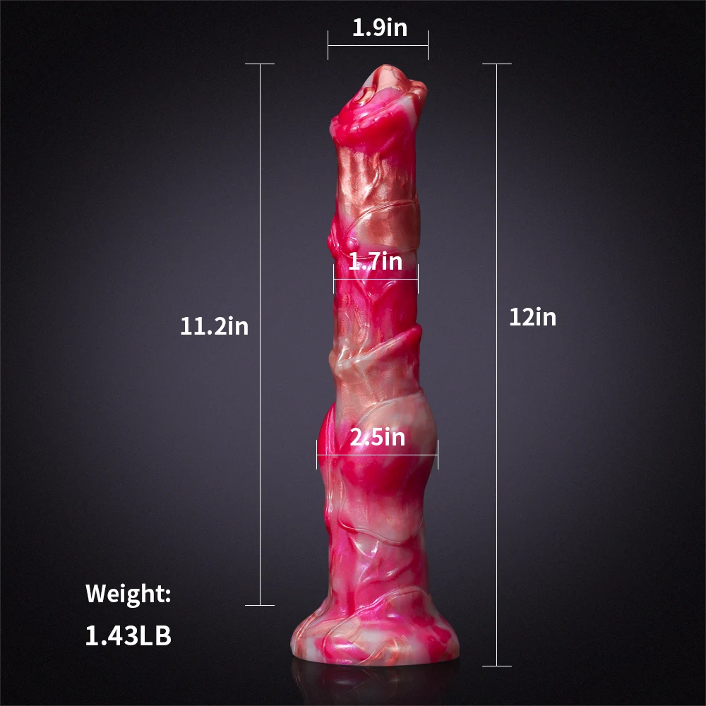 Gode ​​Cheval Réaliste en Silicone à Gros Nœuds 30cm 