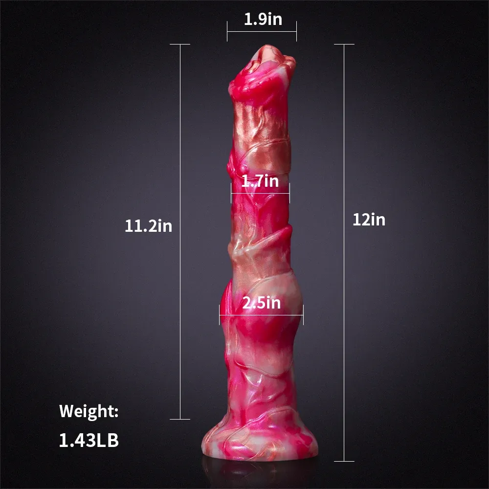 Gode ​​Cheval Réaliste en Silicone à Gros Nœuds 30cm 
