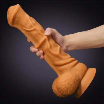 Gode ​​Cheval Rugueux en Silicone Liquide Doré Extra Large 32-37 cm