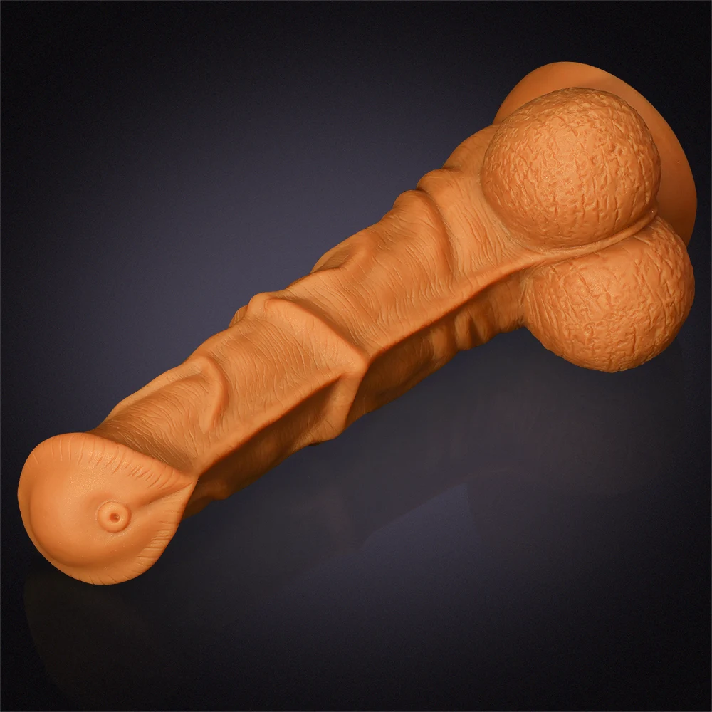 Gode ​​Cheval Rugueux en Silicone Liquide Doré Extra Large 32-37 cm