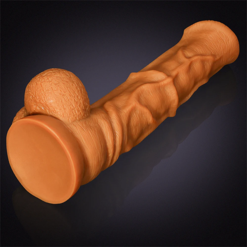 Gode ​​Cheval Rugueux en Silicone Liquide Doré Extra Large 32-37 cm