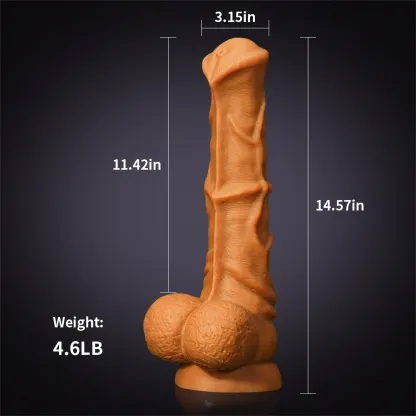 Gode ​​Cheval Rugueux en Silicone Liquide Doré Extra Large 32-37 cm
