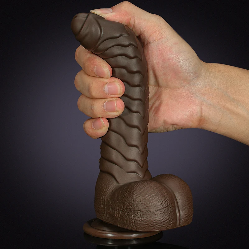 Gode ​​Vibrant Chauffant Silicone Marron 22.09cm