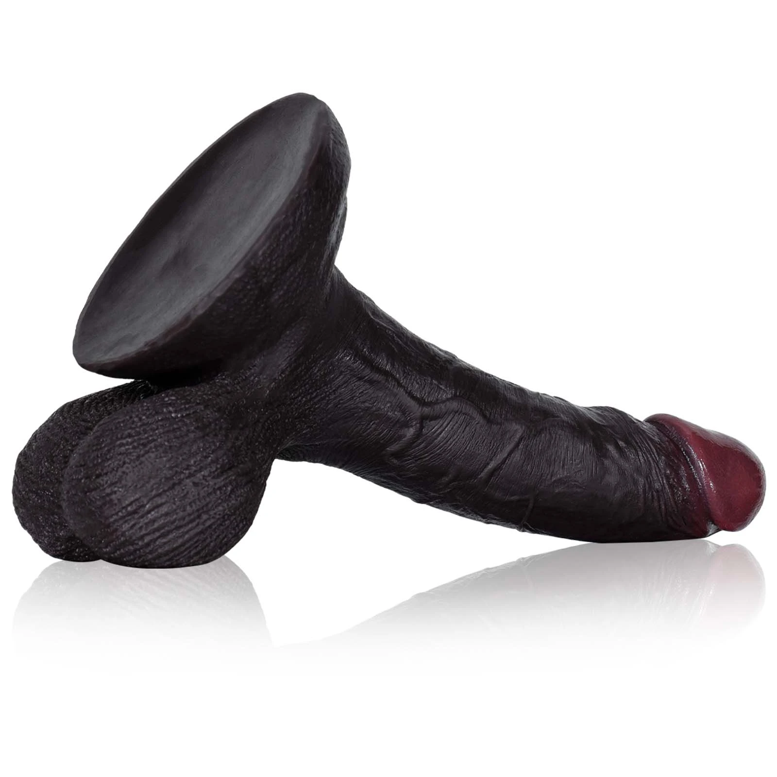 Gode Anale Realiste Noir Souple avec Ventouse 22cm