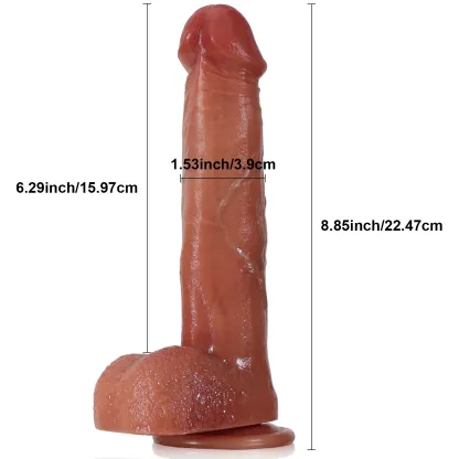 Gode Chauffant Vibrant avec 3 Modes Télescopiques Et 5 Modes De Vibration 22.47cm