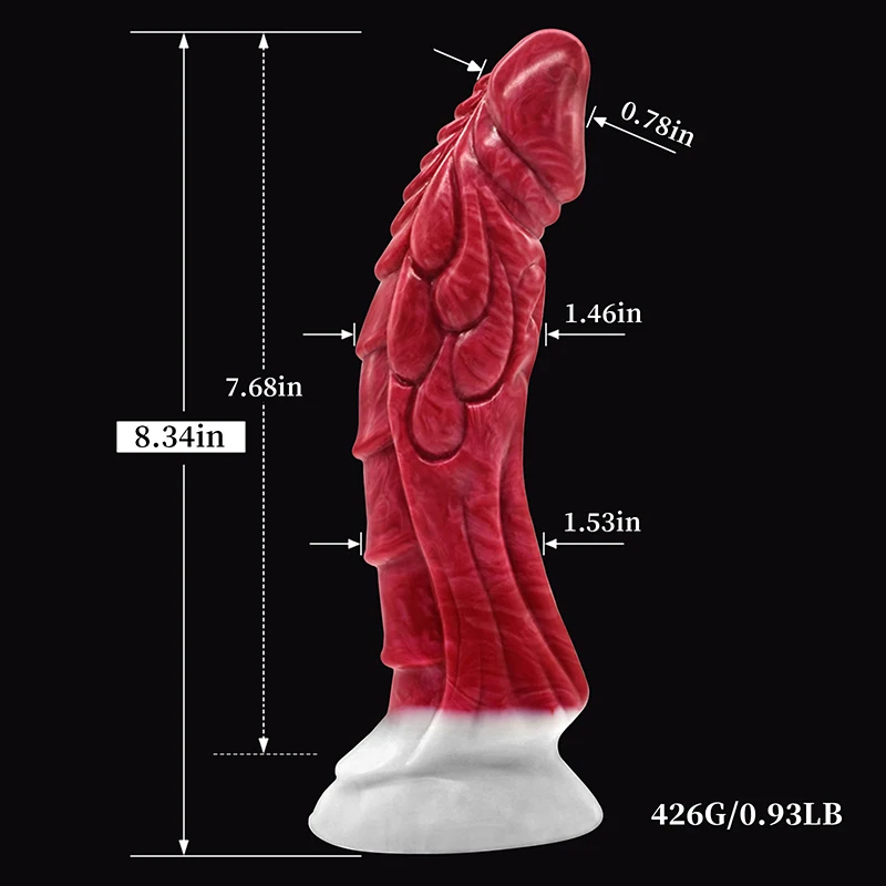 Gode Dragon Pointu Réaliste en Silicone 21,2 cm