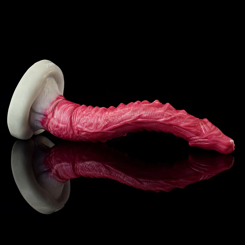 Gode Dragon Réaliste et Courbé en Silicone 26,5 cm