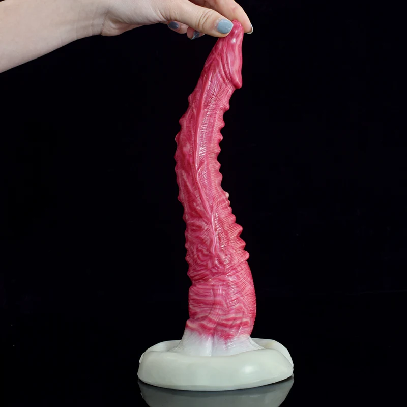 Gode Dragon Réaliste et Courbé en Silicone 26,5 cm