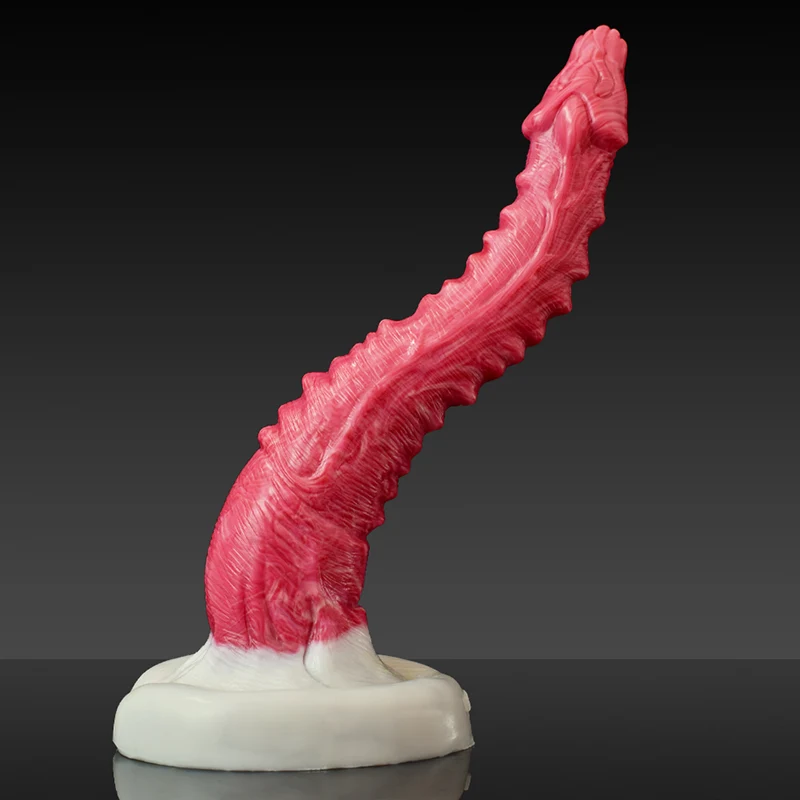 Gode Dragon Réaliste et Courbé en Silicone 26,5 cm