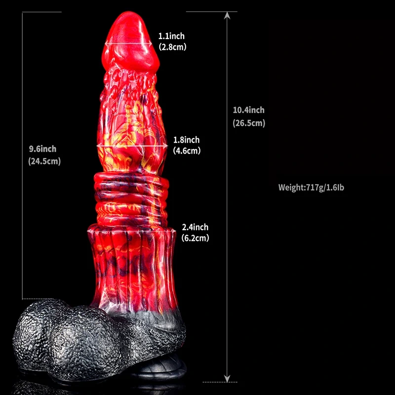 Gode Dragon en Silicone avec Testicules Réalistes 26,5 cm