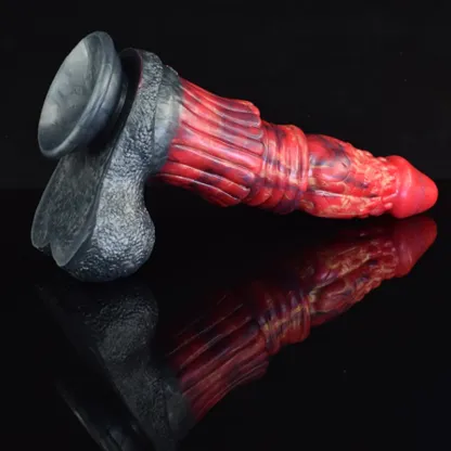 Gode Dragon en Silicone avec Testicules Réalistes 26,5 cm