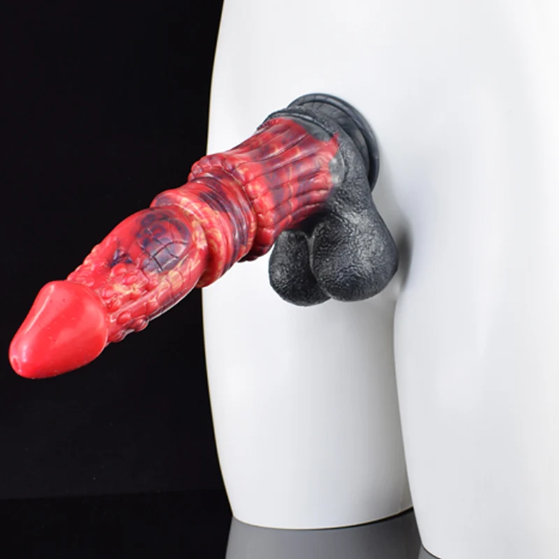 Gode Dragon en Silicone avec Testicules Réalistes 26,5 cm