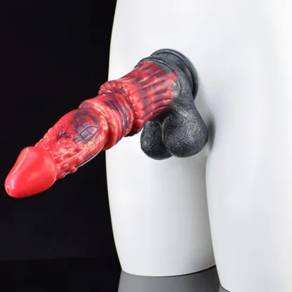 Gode Dragon en Silicone avec Testicules Réalistes 26,5 cm