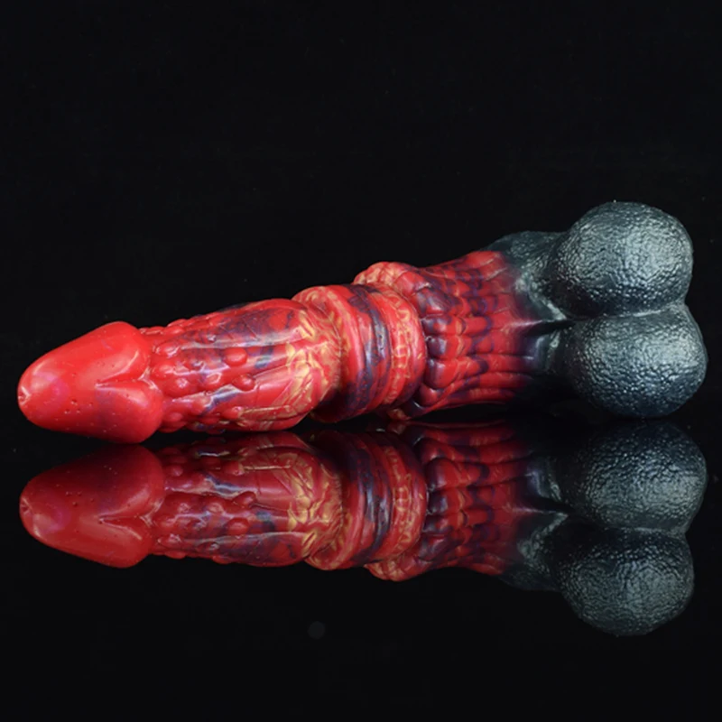 Gode Dragon en Silicone avec Testicules Réalistes 26,5 cm