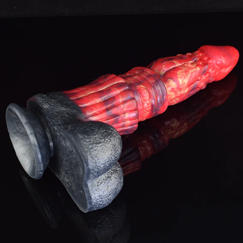 Gode Dragon en Silicone avec Testicules Réalistes 26,5 cm