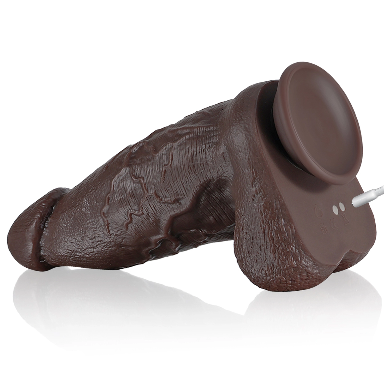 Gode Noir Réaliste Silicone Vibrant avec Telecommande 23.5cm