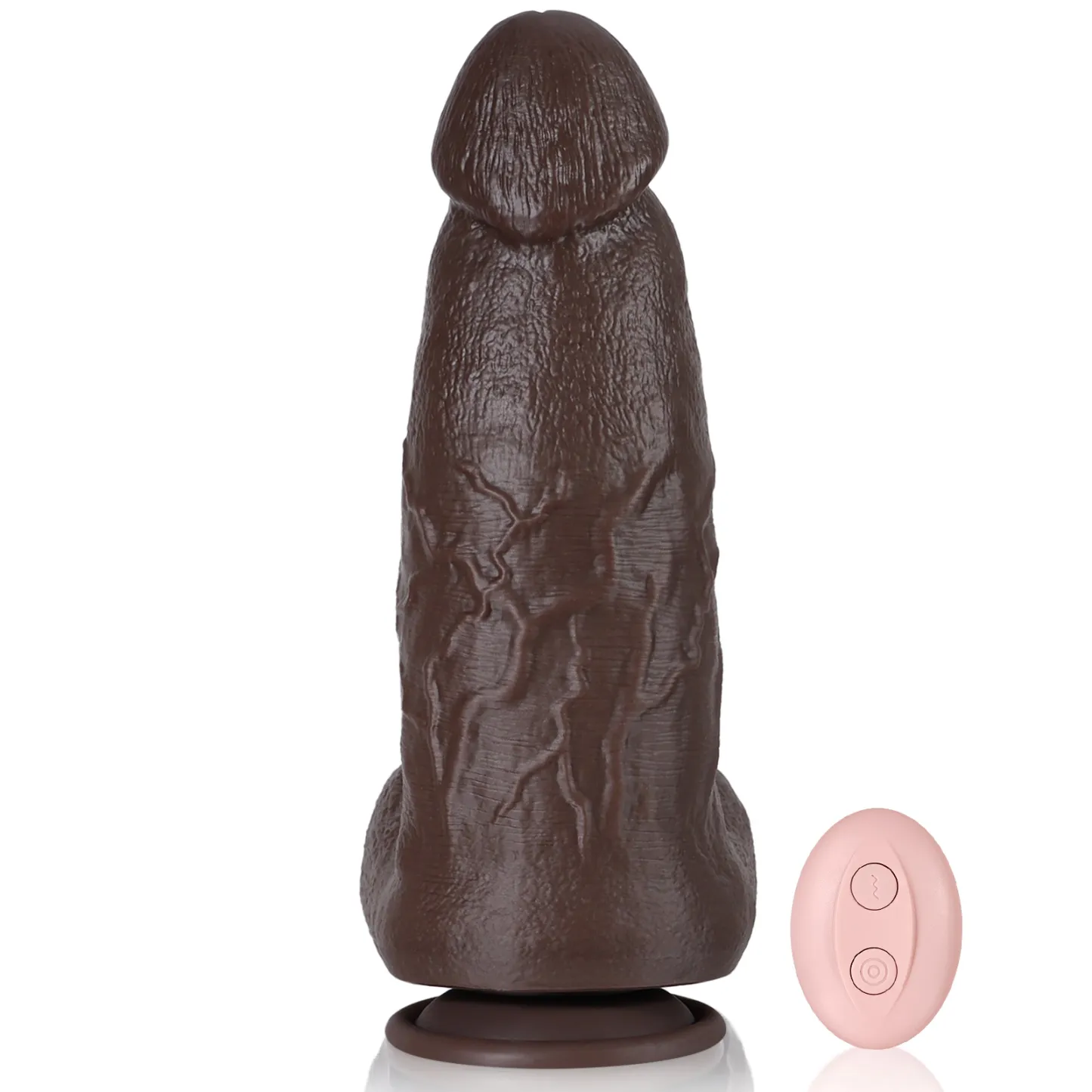 Gode Noir Réaliste Silicone Vibrant avec Telecommande 23.5cm