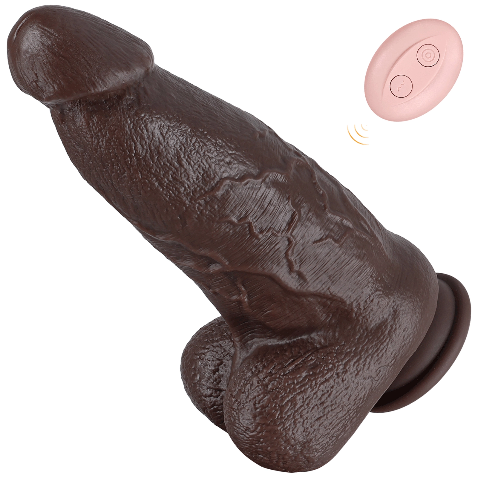 Gode Noir Réaliste Silicone Vibrant avec Telecommande 23.5cm