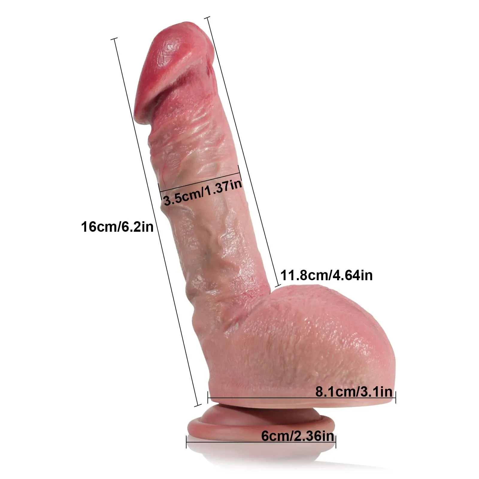 Gode Réaliste en Silicone avec Ventouse 16 cm