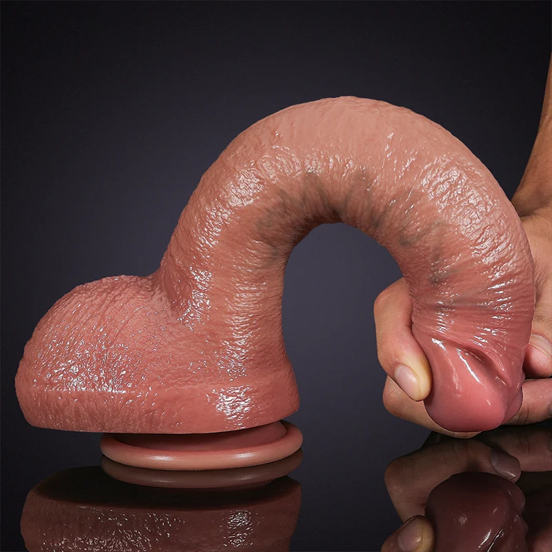 Gode Realiste Courbé en Silicone 26 cm