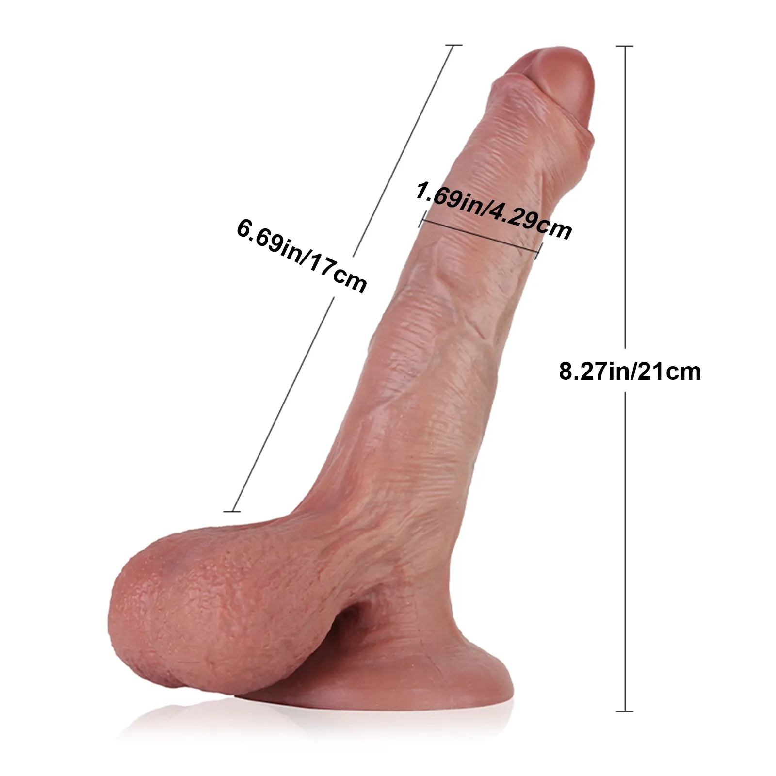 Gode Ultra Réaliste En Silicone avec Ventouse 21cm