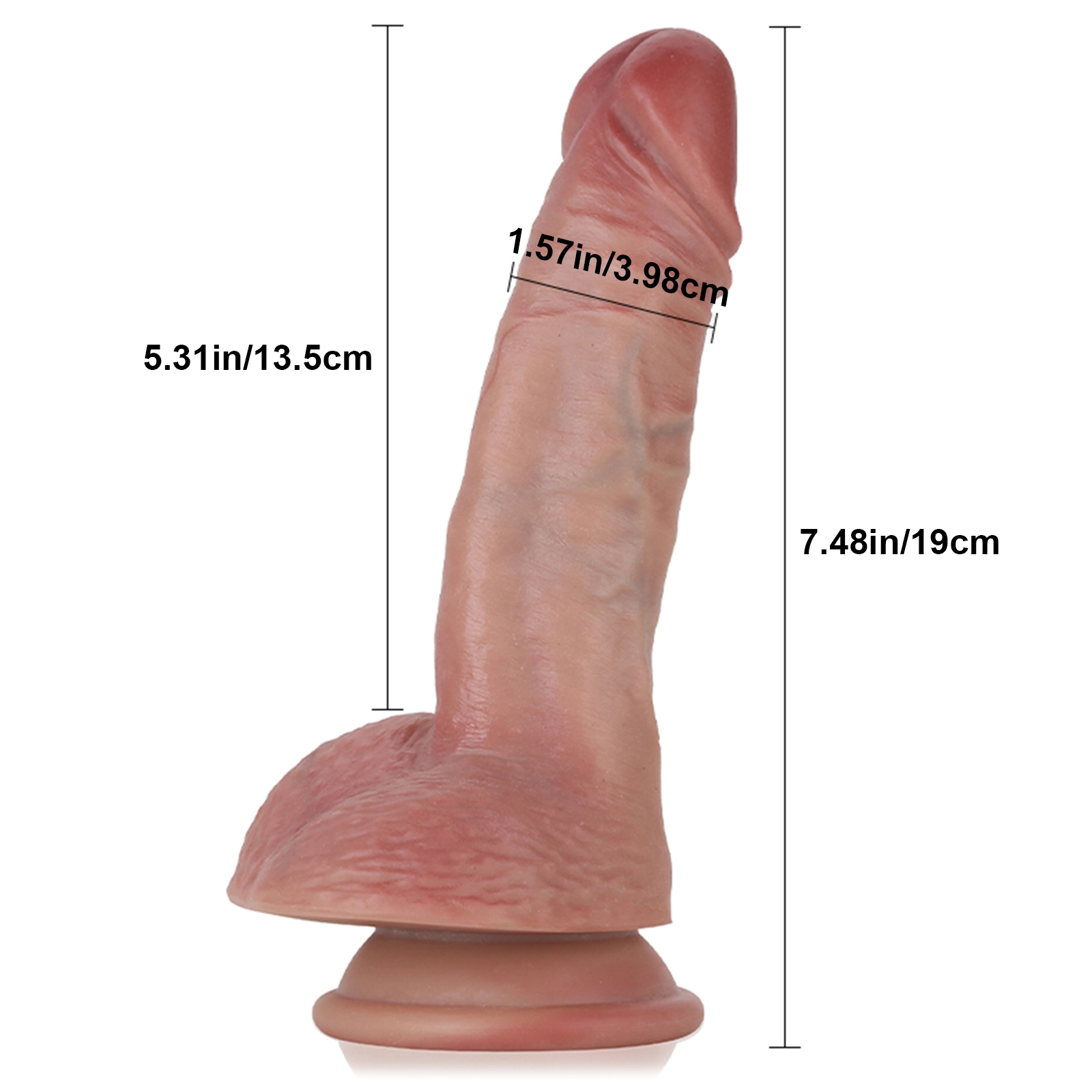 Gode Ventouse Hyper Réaliste Petit Silicone 19cm