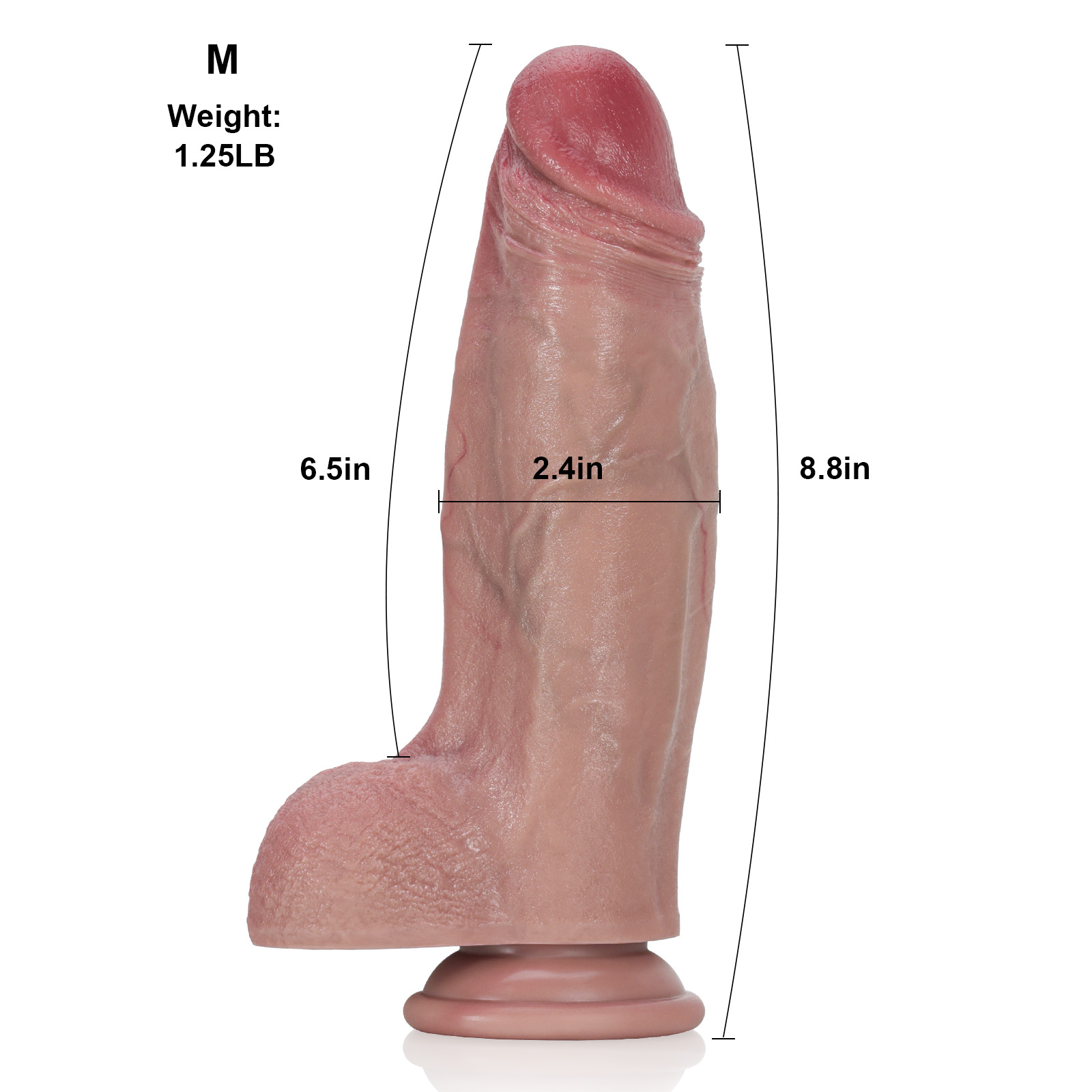 Gode Ventouse Realiste Silicone Femme Qui Se 22.5cm