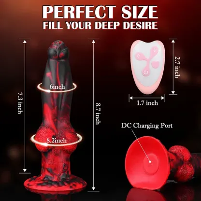 Gode Vibrant Silicone Rétractable Solide 22,09 cm