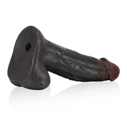 Gros Gode Noir Réaliste Souple Silicone 27.5cm